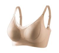 Brassiere Femme sans Armature Soutien Gorge sans Allaitement Bretelle Amovible Brassière Grand Maintien Haut De Sport sous Vêtements Blanc Coques Grande Taille Dos Croisé Forte Poitrine Coton 2XL