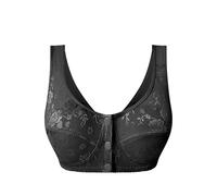 Brassiere Femme,Soutien-Gorge Confortable à Fermeture Frontale pour Femmes, Style Gilet, sous-vêtement pour Personnes âgées, idéal pour Une Tenue décontractée en Toutes Saisons (Black, 44)