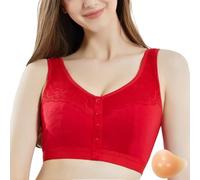 Brassiere Femme,Soutien-Gorge pour prothèse Mammaire Post-opératoire, Doublure en Silicone Respirante, Design Confortable, pour Un Usage Quotidien et la guérison du Cancer (Red, 38)