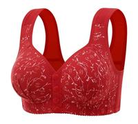Brassière Femme Soutien Gorge sans Armature Soutien Gorge Fermeture Devant sous Vetements Feminins Soutien Gorge Push Up Brassiere Bra Top Bralette 2025 Mes Commandes en Cours de Livraison Rouge 44