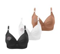 BrassièRe Forte Poitrine, Soutien-Gorge Quotidien FéMinin à Motif Floral pour Un Confort Optimal Et Une DéTente Parfaite avec Fermeture Triple Crochet en Tissu Respirant Doux 3PièCes