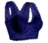 Brassière Forte Poitrine Sutien-Gorge Maternité Soutiens-Gorge à Haut Soutien pour Femmes, Sangle réglable, Couverture complète, Confortable, sans Soutif Rembourré Soutien Gorge (Blue, XXXXL)