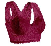 Brassière Forte Poitrine Sutien-Gorge Maternité Soutiens-gorge à haut soutien pour femmes, sangle réglable, couverture complète, confortable, sans Soutif Rembourré Soutien Gorge Minimiseur (Wine, XL)