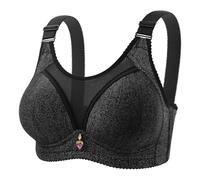 Brassière Grossesse Coton Women's Anti Sagging Bra Bras for Senior Women Correcting Bra Breathable Bras sous-vêtement Combinaison (Black, C)