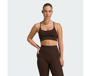 Brassière longue côtelée adidas All Me Maintien léger Aurora Coffee XL