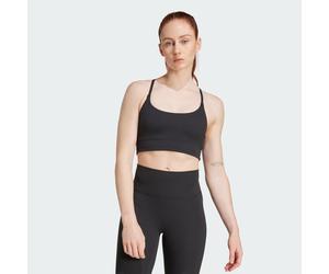Brassière longue côtelée adidas All Me Maintien léger Black 2XS