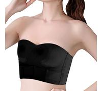 Brassiere Noire Femme Lot Soutien Gorge Femme Sous-vêtement sans bretelles brillant grande taille pour femmes haut tubulaire pour femmes rapport Soutien Gorge Lymphatique BrassièRe (Black, 38/85B)