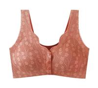 Brassiere Post Operatoire sous Vetement Femme Soutien-Gorge Anti-affaissement froncé surdimensionné avec Bouton Ouvert sur Le Devant pour Femmes avec sous-VêTements De Sport Femme Soutien (Red, L)