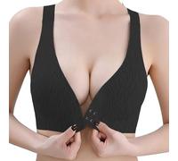 Brassiere Sport Femme Brassière Allaitement Femme Soutien Gorge à Ouverture sur Le Devant Et Boucle dans Le Froncé Et Galbant Exceller sans Trop Travailler Lots Lingerie Black M
