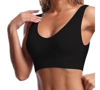 Brassiere Sport Femme Bretelle Large Soutien Gorge sans Armature Soutien Moyen Low-Impact Sports Bra Fitness Grande Taille Brassière pour Le Yoga,Les Loisirs et Le Travail (Non Rembourré)