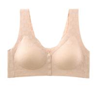 BrassièRe Sport Femme Femmes Sexy Bouton Avant façonnage Tasse bandoulière Grande Taille Soutien-Gorge à Armatures(Rose Gold,3XL)