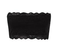 BrassièRe Sport Femme Femmes Un Mot Wrap Poitrine sous-vêtements en Dentelle Femmes Pas d'anneau en Acier Pas de Tasse -dérapant et Ceinture antidérapante Ining de Soutien-Gorge(Black,XXL)
