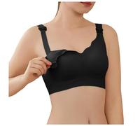 BrassièRe Sport Femme Grande Tasse Femmes Enceintes sous-vêtements d'allaitement saisonnier Mince Tasse Fixe sans Anneau en Acier Rassemblement affaissement Femme Enceinte Soutien-Gorge(Black,L)