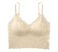 Brassiere Sport Femme Maintien Fort Femmes Body Shaping and Back Beauty Underwear Bra Plus Up Casual Lace Vest Bra(Beige,One Size)