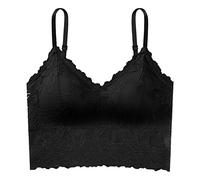 Brassiere Sport Femme Maintien Fort Femmes Body Shaping and Back Beauty Underwear Bra Plus Up Casual Lace Vest Bra(Black,One Size)