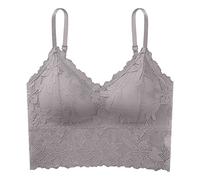Brassiere Sport Femme Maintien Fort Femmes Body Shaping and Back Beauty Underwear Bra Plus Up Casual Lace Vest Bra(Grey,One Size)
