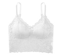 Brassiere Sport Femme Maintien Fort Femmes Body Shaping and Back Beauty Underwear Bra Plus Up Casual Lace Vest Bra(White,One Size)