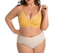 Brassiere Sport Femme Maintien Fort Soutien-Gorge à Armatures Fin,Respirant et Confortable,pour Un lissage sans Coutures,léger et à Porter au Quotidien(Yellow,100C)