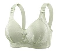 Brassiere Sport Femme Maintien Fort Soutien-Gorge Push-up en Dentelle sans Armatures pour Femme,Confortable et Respirant,à Quatre Boutons(Light Green,40)