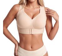 Brassiere Sport Femme sans Armature Maintien Front Soutien Gorge Elastique Anti-bourrelets sous Les Bras Push Up Rembourré Shock Absorber pour Yoga Course Fitness