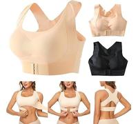 Brassiere Sport Femme sans Armature Maintien Front Soutien Gorge Elastique Anti-bourrelets sous Les Bras Push Up Rembourré Shock Absorber pour Yoga Course Fitness Gymnastique Run