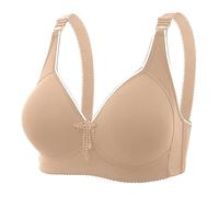 BrassièRe Sport Femme Soutien-Gorge à Armatures Confortable et Respirant pour Femmes,Grande Taille,sans Couture,à Quatre fermoirs,avec Un Design et Une Meilleure Portance(Beige,44/100)