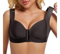 Brassiere Sport Femme,Soutien-Gorge Confortable à Fermeture Avant pour Un Usage Quotidien, Parfait avec Un Jean, Polyvalent pour Toutes Les Saisons, Taille détaillée Incluse (Black, 80D)
