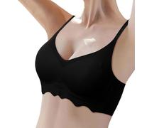 Brassiere Sport Femme Soutien Gorge sans Armature Grande Taille Push Up Bretelle Amovible Invisible Dos Nageur De Brassière Allaitement Blanche Blanc avec Camisole Maintien Forte Poitrine XL Lingerie