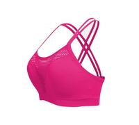 Brassiere Sport Femme Soutien Gorge sans Armature sous Vetements Feminins Soutien Gorge Push Up Brassière Respirant Bra Top Yoga Bralette sous-Vêtements de Sport Brassiere 2025 Soldes Rose Vif XL