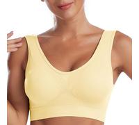 Brassiere Sport Femme Soutien Gorge sans Armature Soutien Gorge sans Couture Yoga sous Vetements Feminins Bra Top Soutien Gorge Push Up 2025 Mes Commandes en Cours de Livraison Jaune 4XL