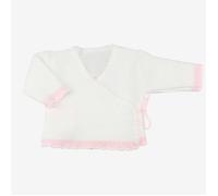 Trois Kilos Sept Mixte Bébé -1600 Brassière En Point Mousse Blanche Et Rose, Multicolore (Blanc Et Rose), 0 Mois EU