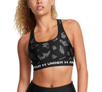 Under Armour Crossback Print Medium Support Sports Top Noir,Gris XS Femme
