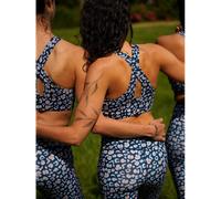 Brassière yoga mésange motif panthère bleue