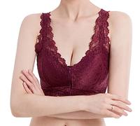 Brassières en dentelle pour femme | Soutien-gorge push-up à fermeture éclair sur le devant pour femme, soutien-gorge de sport long, sans armatures, rembourré, soutien moyen, débardeur pour gym, course