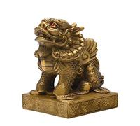 BRASSTAR Statue Feng Shui Pi Yao/Kylin en Laiton 3,5 (H) Figurine Dragon-Avatar pour la Richesse, la Chance, la prospérité, la Protection de la Maison, Sculpture Cadeau Collection PTZY011