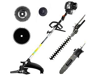 BRAST débroussailleuse Thermique Multifonction 4en1 + 2 : 4 Temps 6500 TR/Min 37.7cc 1.0 KW 1,36 CV débroussailleuse, élagueuse/tronçonneuse Taille-haie, Coupe-Gazon + désherbant et Brosse à Joints