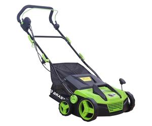 BRAST scarificateur électrique 1500-1800W largeur de trav 32-40cm, 2en1 rouleau scarificateur et aérateur bac -60l jusqu'à 1.000m² confortable à manier émousseur gazon - scarificateur gazon électrique