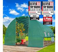 BRAST Serre de Jardin 12m2 (3x4) serre tunnel, parois enroulables - 4 tailles diff. - très stable: Tubes d’acier galvanisés et Film spéciale de 175 g/m2, aération optimale serre de jardin tunnel