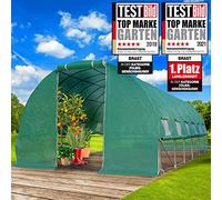 BRAST Serre de Jardin 18m2 (3x6), serre tunnel, parois enroulables- 4 tailles diff. - très stable: Tubes d’acier galvanisés et Film spéciale de 175g/m2, aération optimale, serre de jardin tunnel