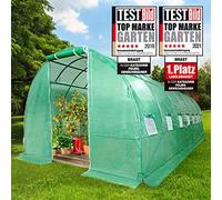 BRAST Serre de Jardin 24m2 (3x8), extrêmement stable -4 tailles diff.-: Tubes d’acier galvanisés et Film spéciale de protect grillagé 175 g/m2 aération optimale montage rapide serre de jardin tunnel