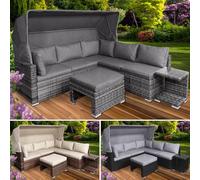 BRAST Sonneninsel - Ensemble de meubles de jardin - 2 à 6 personnes - 30 LED + coussins - 230 cm - Plusieurs couleurs - Meubles de jardin d'extérieur