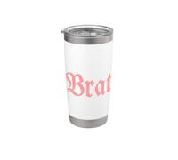Brat, design de lettres typographiques en vieil anglais Gobelet isotherme en acier inoxydable double paroi