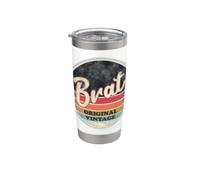 Brat Original Vintage Grunge Style Funny Item for a Brat Gobelet isotherme en acier inoxydable double paroi