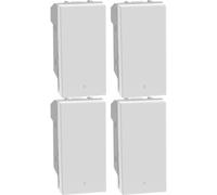 Bratek 4 interrupteurs compatibles BTicino Matix GO - Interrupteur mural unipolaire basculant blanc, remplace JW4001 x supports B Ticino MatixGo - Fabriqué en Europe, illuminable, LED non incluses