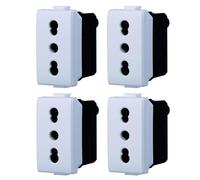 BRATEK 4 prises bivalentes, prise murale compatible avec fruits Bticino Matix, prise murale maison et bureau