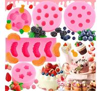 Brateuanoii 5 Pièces Moule Silicone En Forme De Fruits - Mini Moules à Chocolat, Gelée, Bonbons - Anti-Adhésif Et Réutilisables