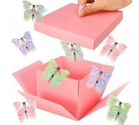 Brateuanoii Boîte à Explosion Papillon, Coffret Cadeau Papillon Volant, Boîte Surprise d'Anniversaire avec P-apillon Volant, Boîte Surprise P-apillon pour la Saint-Valentin, Noël et la Fête des Mères