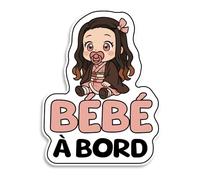 Bratiki Bébé à Bord Voiture, Sticker Bébé Résistant aux UV et Waterproof, Facile à Appliquer, Multicouleur, Vinyle, Cartoon, Bébé Démone, Pour Voiture et Pare-chocs