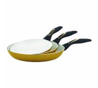 BRATmaxx 04345 Édition Gold Set de 3 Poêles à Induction Céramique Or