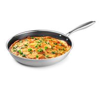 BRATmaxx Poêle en acier inoxydable de 20 cm - 3 couches - Avec structure en nid d'abeille - Argenté